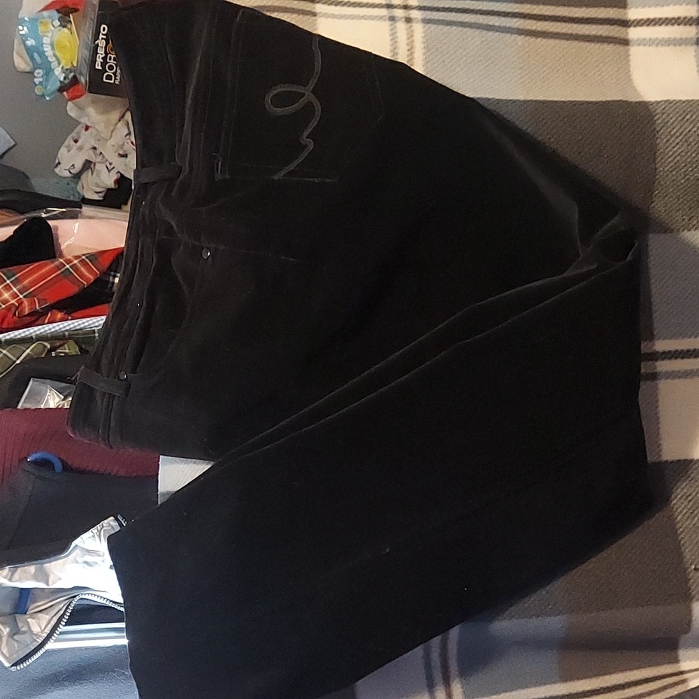 Womens E39 by Eric pants size 12 color black 97%cotton feels like velvet.